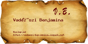 Vadászi Benjamina névjegykártya